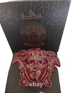 Rosenthal Versace Glass Paperweight Red Brand New Boxed Authentic Medusa Head