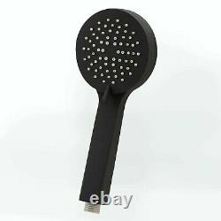 Round Black Thermostatic Dual Control Twin Head Shower Mixer Ultra Thin + Kit