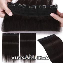 Russian Clip in 100% 9A Human Hair Remy Extensions 3/4Full Head One Piece THICK