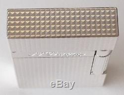 S. T. Dupont Ligne 2, Silver Plated Diamond Head Lighter, ST 016184 New In Box