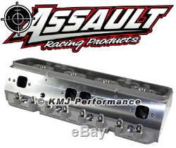 SBC Chevy 205cc Bare Aluminum Cylinder Heads Angle Plug 64cc Small Block 350 400