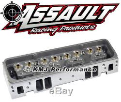 SBC Chevy 205cc Bare Aluminum Cylinder Heads Angle Plug 64cc Small Block 350 400