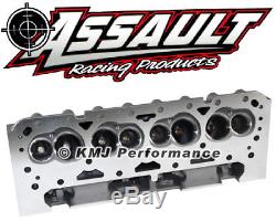 SBC Chevy 205cc Bare Aluminum Cylinder Heads Angle Plug 64cc Small Block 350 400