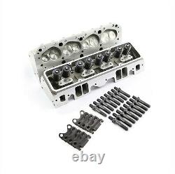 SBC Chevy 350 Complete Angle Aluminum Cylinder Heads 205cc 59 Studs Guide Plates