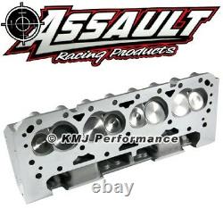 SBC Complete Aluminum Cylinder Heads Angle Plug 205cc. 550 Springs 3/8 Studs