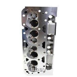 SBC Small Block Chevy GM Straight Plug Aluminum Cylinder Head Set 64cc 2.02/1.60