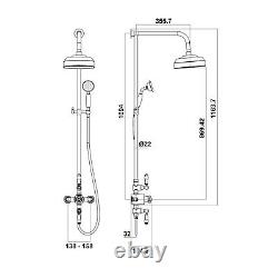 Scudo York Traditional Dual Head Exposed Thermostatic Shower Valve