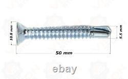 Self Drilling Screws Countersunk Zinc Plated Metal Fixing Windows Roofing