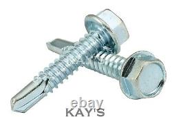 Self Drilling Tek Screws Hexagon Head Zinc Plated Metal Fixing Roofing Sheeting