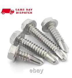 Self Drilling Tek Screws Hexagon Head Zinc Plated Metal Fixing Roofing Sheeting