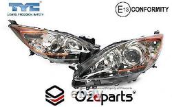 Set / Pair LH+RH Head Light Lamp (Amber) For Mazda 3 BL Sedan / Hatch 20092013