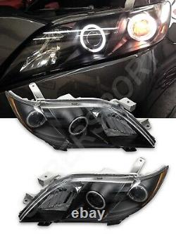 Set of Pair Black LED Halo Headlights for 2007-2009 Toyota Camry CE LE SE XLE