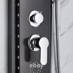 Shower Panel Column Tower LED Stainless Steel Mixer Tap Rain Massage Body Jets
