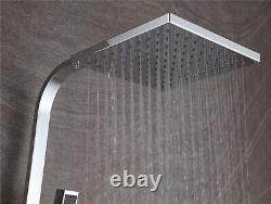 Shower Set Bathroom Thermostatic Mixer Square Twin Head Exposed Valve UK Cheap