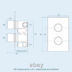 Slim 2 Dial 2 Way Concealed Shower Mixer Valve Round Ceiling Head Wras Approved