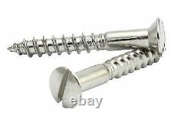 Slotted Wood Screws Raised Head DIN95 No. 6-1 for Carpet Bars Handles Chrome