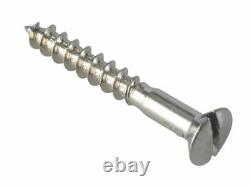 Slotted Wood Screws Raised Head No. 6-25mm for Carpet Bars Handles Chrome Plated
