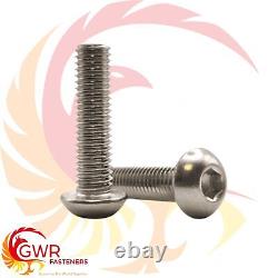 Socket Button Screws Dome Head Hex Allen Bolts A2 Stainless Steel M3 M4 M5 M6