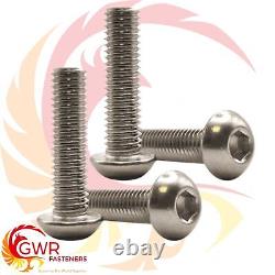 Socket Button Screws Dome Head Hex Allen Bolts A2 Stainless Steel M3 M4 M5 M6