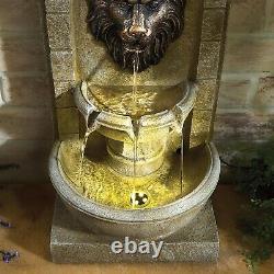 Solar Lion's Head Water Feature