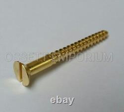 Solid Brass Countersunk Screw Slotted Head Wood Screws Various Size and Qty