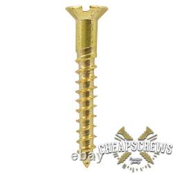 Solid Brass Screw Slotted Countersunk Head Wood Screws 2mm 4mm #2, #4, #6, #8