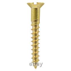 Solid Brass Slotted Countersunk Wood Screws 2g 4g 6g 7g 8g 10g 12g Woodscrews