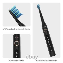 Sonic Electric Toothbrush Fairywill USB Rechargeable 8 Heads Travel Case Timer