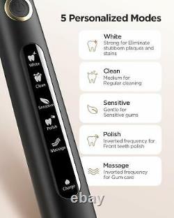 Sonic Electric Toothbrush Fairywill USB Rechargeable 8 Heads Travel Case Timer