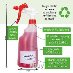 Spray Bottles 600ml Cleaning Gardening Valeting Detailing Canyon UK White Head