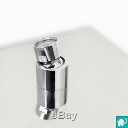 Square Exposed Twin Head Thermostatic Shower Mixer Chrome Bathroom Bath Unit