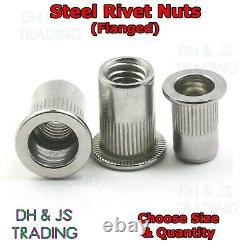 Steel Rivnuts Knurled Flange Open Head M3 M4 M5 M6 M8 M10 Nutsert Rivet Nut