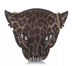 Stella McCartney Vegan Brown Leopard Head Pony Hair Crossbody Bag BNWT. £886