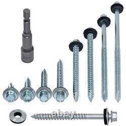 TEK ROOFING SCREWS HEX HEAD & SEALING WASHER FOR FIXING TO TIMBER 14g (6.3mm)