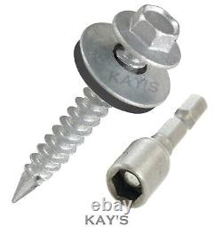 TEK ROOFING SCREWS HEX HEAD WITH SEALING WASHER FIXING TO TIMBER 6.3mm FREE BIT