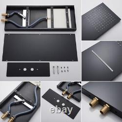 Thermostatic Black Concealed Bathroom Shower Set Rain Waterfall Head Mixer Tap