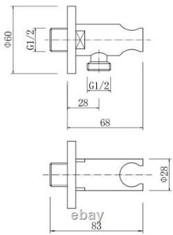 Thermostatic Concealed Round Shower Wall Mounted Pencil Handset Shower Heads