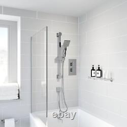 Thermostatic Concealed Square Shower Bath Filler Adjustable Head Chrome