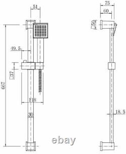 Thermostatic Concealed Square Shower Ceiling Mounted Adjustable Shower Heads