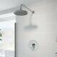 Thermostatic Concentric Concealed Shower Wall Mounted Fixed Shower Head Chrome
