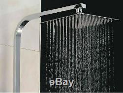 Thermostatic Exposed Shower Mixer Bathroom Twin Head 300mm Square Bar Set Chrome