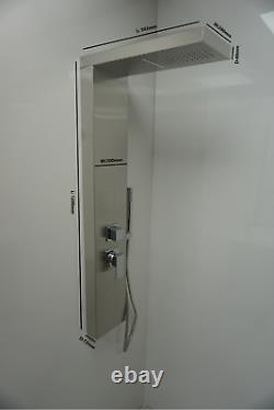 Thermostatic Shower Column Tower Panel Stainless Steel Twin Head Body Jets UK