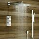 Thermostatic Shower Mixer Square Chrome Bathroom Conceal Twin Head Valve Set 02