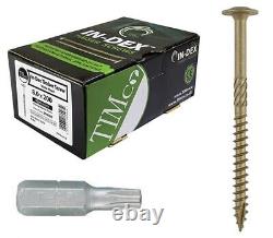 Timco In-Dex Screws Timber Sleeper Landscaping / External Wafer Head Index + BIT