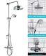 Traditional Chrome Thermostatic Mixer Shower Crosshead Valve Round Drench Head