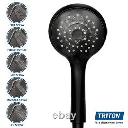 Triton Amore DuElec Black 9.5kW Electric Shower LCD Display Dual Control Head