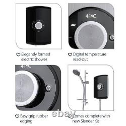 Triton Amore DuElec Black 9.5kW Electric Shower LCD Display Dual Control Head