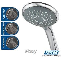 Triton Aspirante 8.5KW Brushed Steel Electric Shower Includes Head + Riser