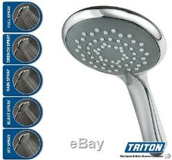 Triton Aspirante 8.5KW Gloss Black Electric Shower Includes Head + Riser Rail