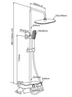 Triton Push Button Thermostatic Bar Mixer Shower Chrome + Riser Rail Hose Head